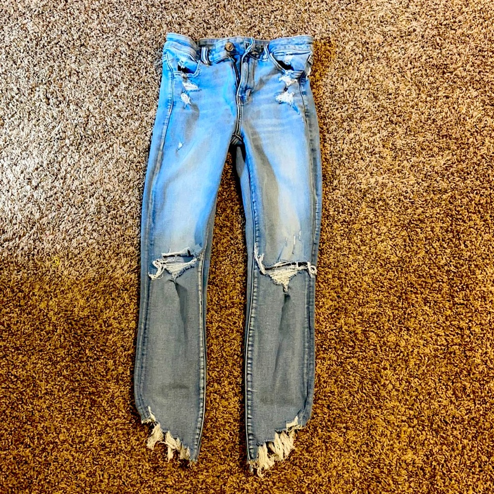 AE HI-RISE JEGGING CROP JEANS